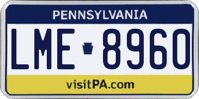 PA license plate LME8960