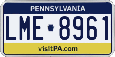 PA license plate LME8961