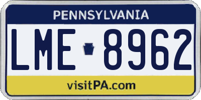 PA license plate LME8962