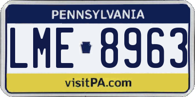 PA license plate LME8963