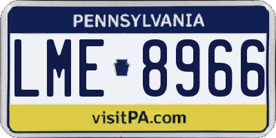 PA license plate LME8966