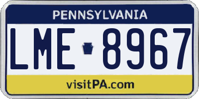 PA license plate LME8967