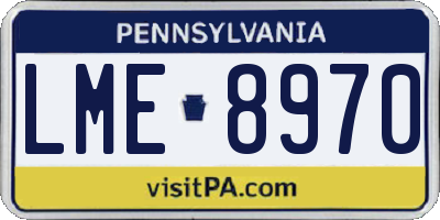 PA license plate LME8970