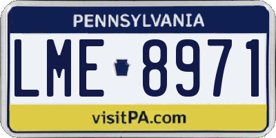 PA license plate LME8971