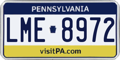 PA license plate LME8972