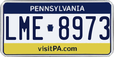 PA license plate LME8973
