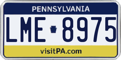 PA license plate LME8975