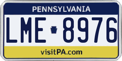 PA license plate LME8976