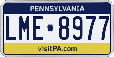 PA license plate LME8977