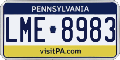 PA license plate LME8983