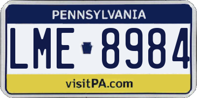 PA license plate LME8984
