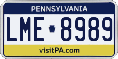PA license plate LME8989