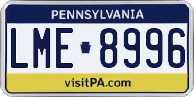 PA license plate LME8996