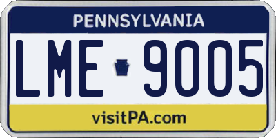 PA license plate LME9005