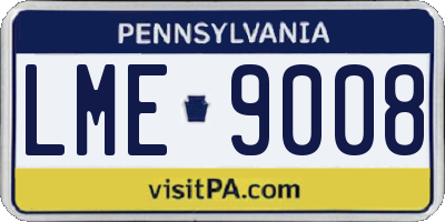 PA license plate LME9008