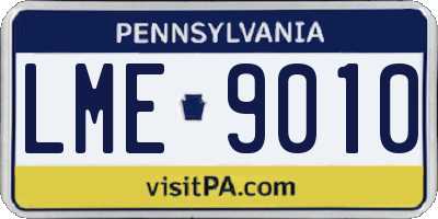 PA license plate LME9010