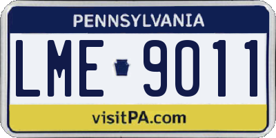 PA license plate LME9011