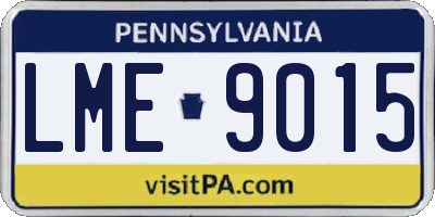 PA license plate LME9015