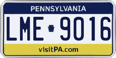 PA license plate LME9016