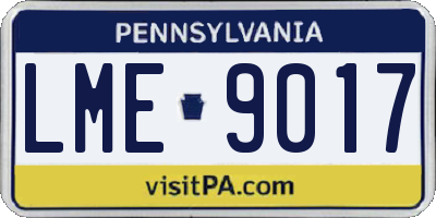 PA license plate LME9017