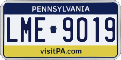 PA license plate LME9019