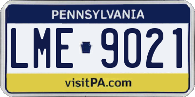 PA license plate LME9021