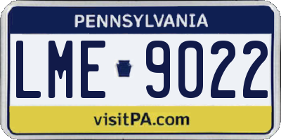 PA license plate LME9022