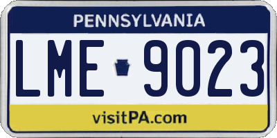 PA license plate LME9023