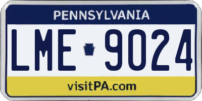 PA license plate LME9024