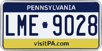 PA license plate LME9028