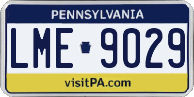 PA license plate LME9029