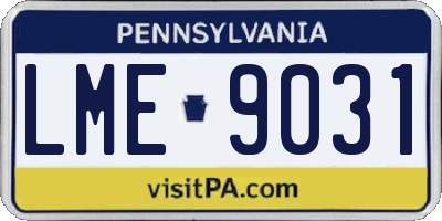 PA license plate LME9031