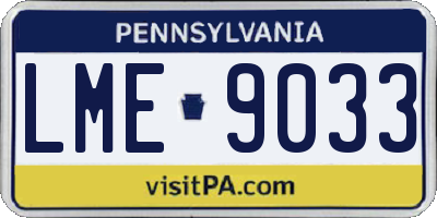 PA license plate LME9033