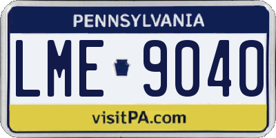 PA license plate LME9040