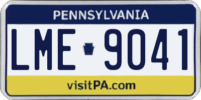 PA license plate LME9041