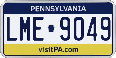 PA license plate LME9049