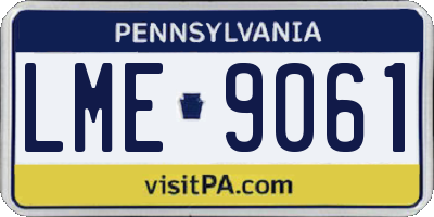 PA license plate LME9061