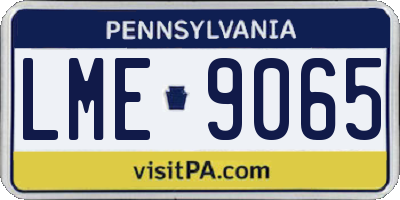 PA license plate LME9065