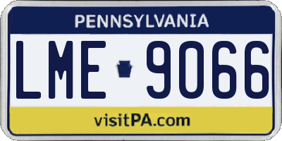 PA license plate LME9066