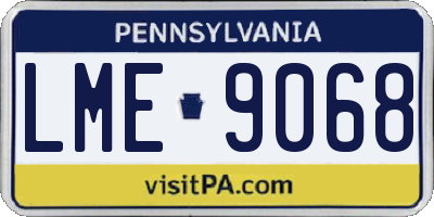 PA license plate LME9068