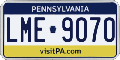PA license plate LME9070