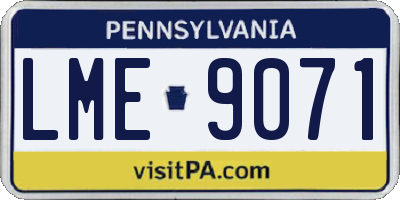 PA license plate LME9071