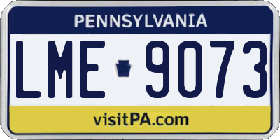 PA license plate LME9073