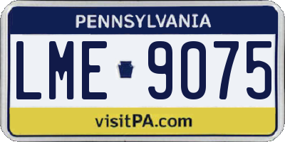 PA license plate LME9075
