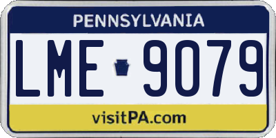 PA license plate LME9079
