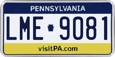 PA license plate LME9081
