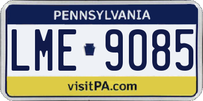PA license plate LME9085