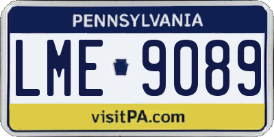 PA license plate LME9089