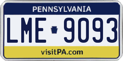 PA license plate LME9093