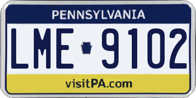 PA license plate LME9102